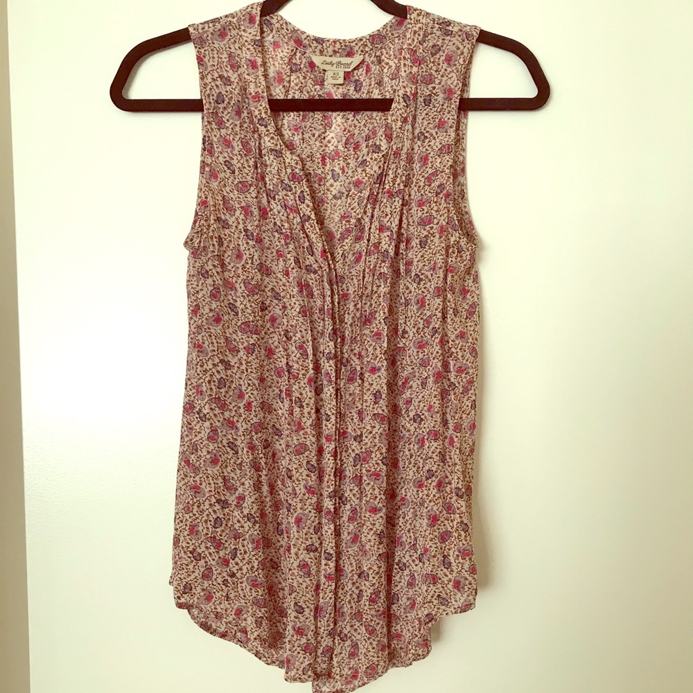 Lucky Brand Button Tank Top